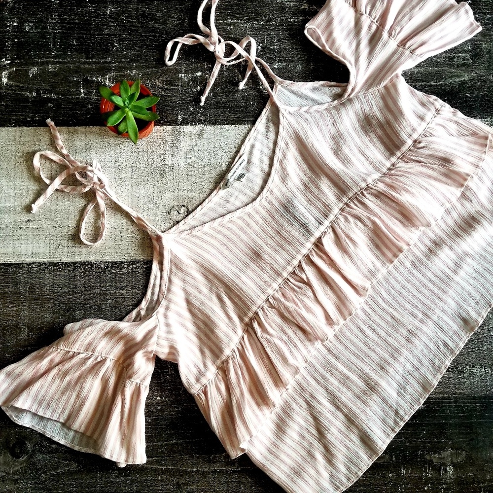 American Eagle | NWT Pink & White Stripe Cami